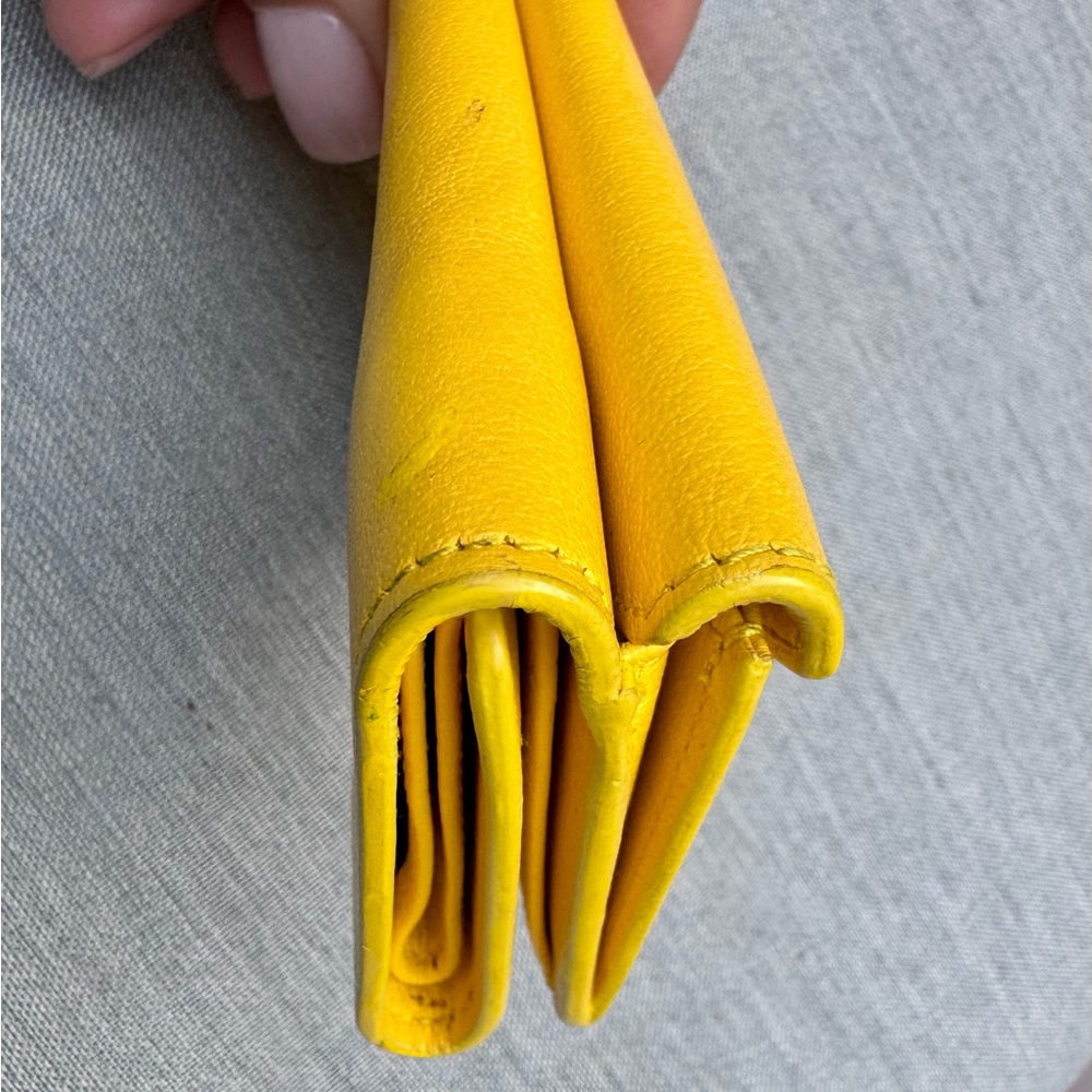 Balenciaga Mustard Yellow Leather Mini Wallet - Picture 4 of 12